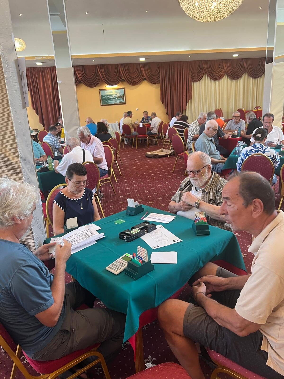 Members playing duplicate bridge at the club